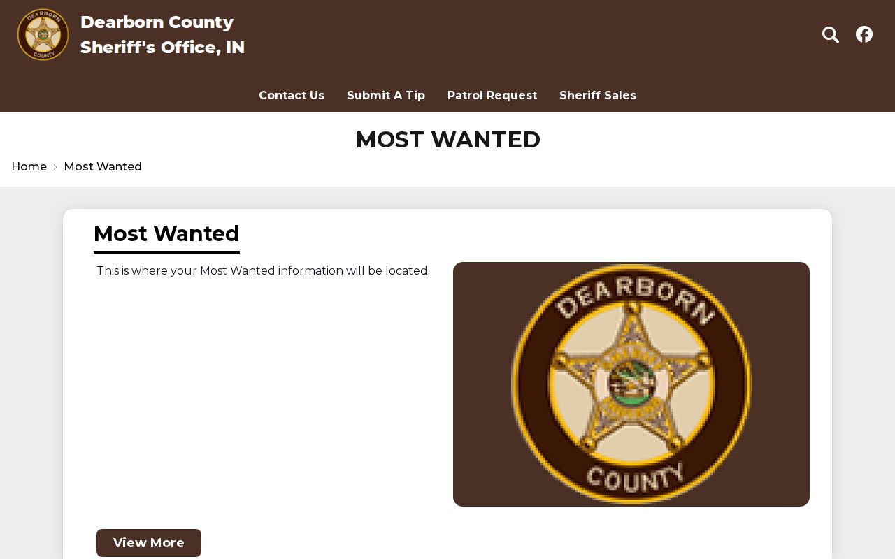 Dearborn County official most wanted records interface