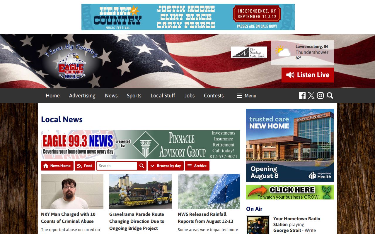 Dearborn County crime news landing page from Eagle Country 99.3